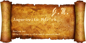 Jagerovits Márk névjegykártya
